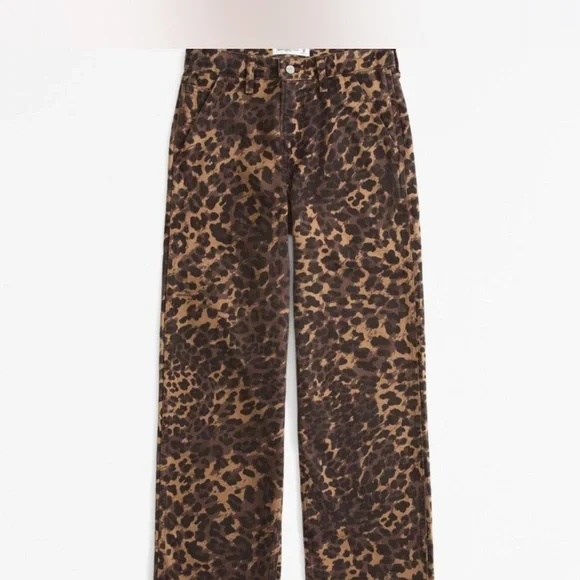 Abercrombie & Fitch Leopard Print Jeans - Brown and Black - Picture 3 of 6